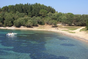 Korfu Strände, Strand auf der Insel Vidos, Korfu, Griechenland