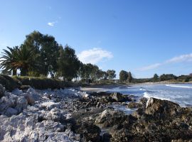 Strand von Agios Spiridon, Korfu Ferienwohnung Flora, Acharavi, Korfu, Griechenland, KorfuCorfu.de